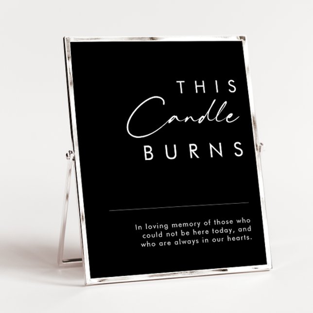 Modernes Minimalistisch | Black This Candle Burns Poster (Von Creator hochgeladen)