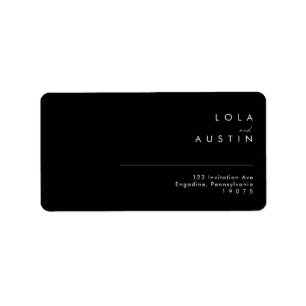 Modernes Minimalistisch Black Wedding RSVP-Adres Adressaufkleber