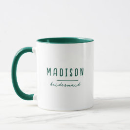 Modernes Minimalistisch | Bridesmaid Wedding Green Tasse