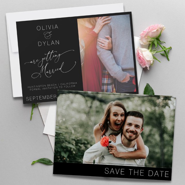 Modernes Minimalistisch Chic 2 Foto Save The Date (Von Creator hochgeladen)