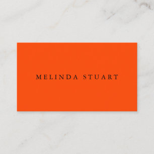 Modernes Minimalistisch Chic Orange Visitenkarte