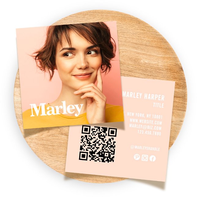 Modernes Minimalistisch einfaches Berufliches Foto Quadratische Visitenkarte (Von Creator hochgeladen)