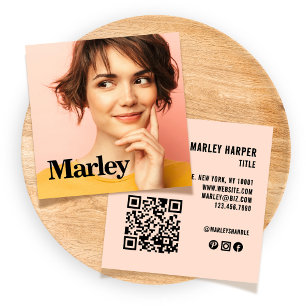 Modernes Minimalistisch einfaches Berufliches Foto Quadratische Visitenkarte