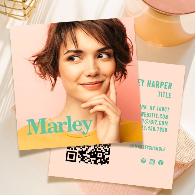 Modernes Minimalistisch einfaches Berufliches Foto Quadratische Visitenkarte (Von Creator hochgeladen)