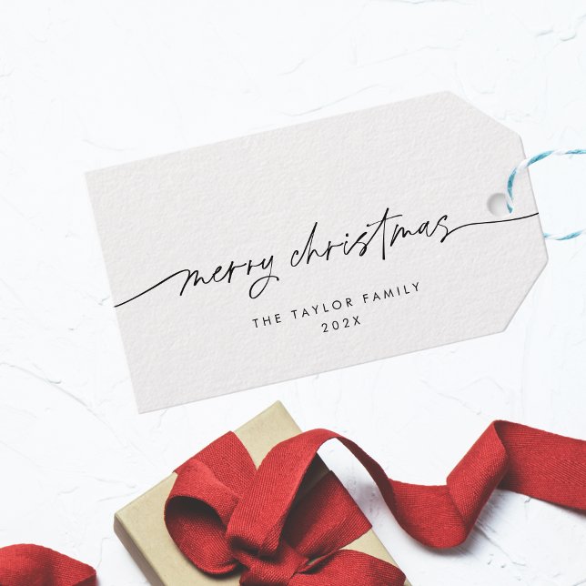 Modernes Minimalistisch Einfaches Elegantes Weihna Geschenkanhänger (Von Creator hochgeladen)