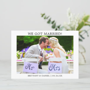 Modernes Minimalistisch Einfaches Wir Got Verheira Dankeskarte