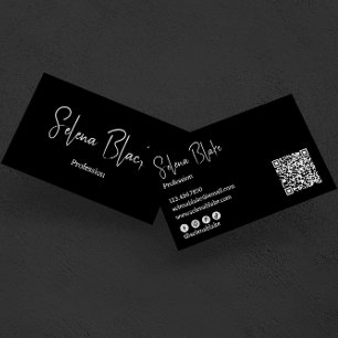 Modernes Minimalistisch Eleganter Bold & QR Code Visitenkarte