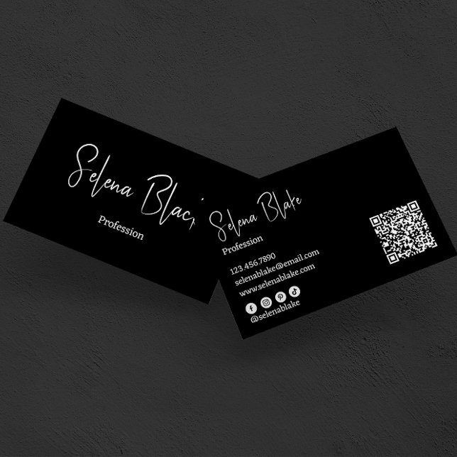 Modernes Minimalistisch | Eleganter Bold & QR Code Visitenkarte (Von Creator hochgeladen)