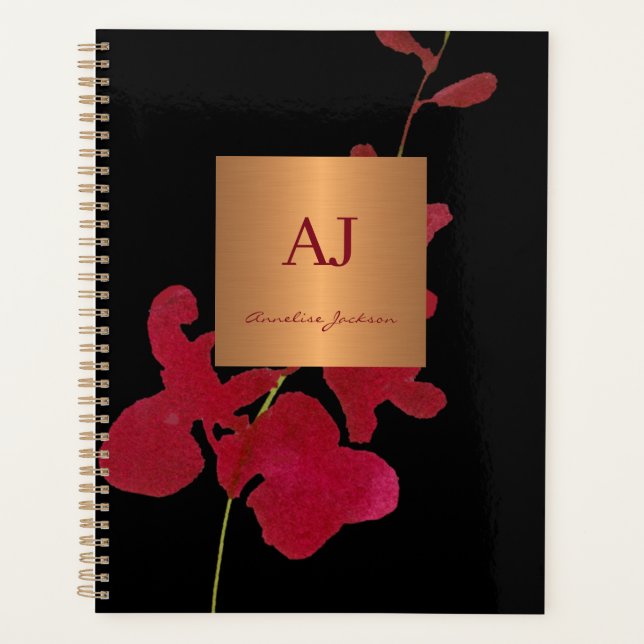 Modernes, minimalistisch elegantes Glam floral Gir Planer (Vorderseite)