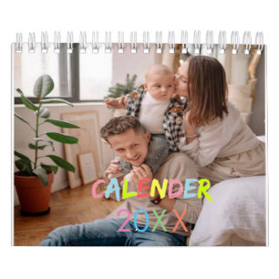Modernes Minimalistisch Fun Family Foto Kalender