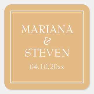 Modernes Minimalistisch-Gelb-Quadrat-Aufkleber Quadratischer Aufkleber