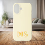 Modernes Minimalistisch-gelbes Anfangsmonogramm iPhone 16 Hülle<br><div class="desc">Erstellen Sie Ihren eigenen personalisierten iPhone Case mit individuellem Anfangsnamen in moderner minimalistischer Typografie. Erhältlich in verschiedenen Farben und Stilen.</div>