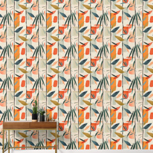 Modernes Minimalistisch geometrisches Bambusmuster Tapete