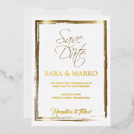 Modernes Minimalistisch | Gold Folieneinladung