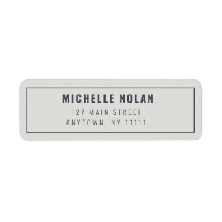 Modernes Minimalistisch-Grau-Einfache Rücksendeadr