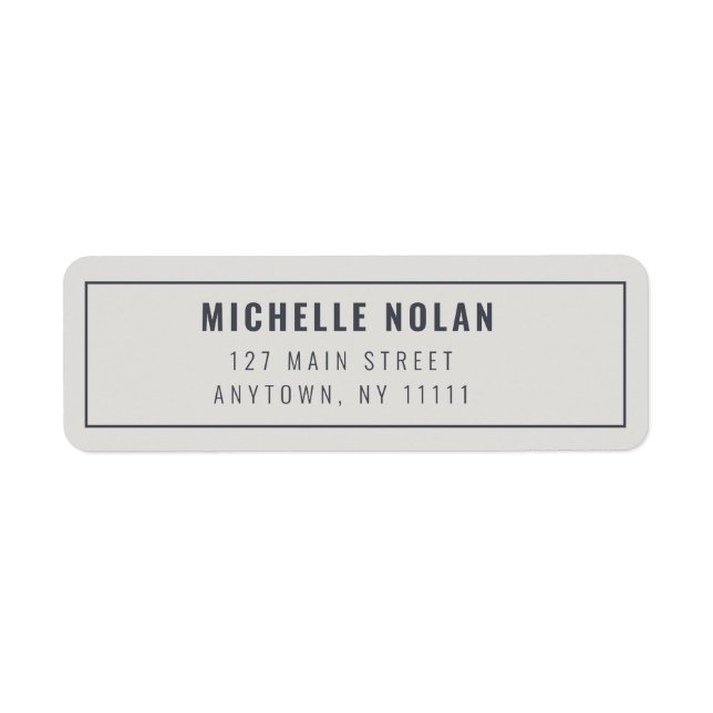 Modernes Minimalistisch-Grau-Einfache Rücksendeadr (Vorne)