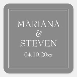 Modernes Minimalistisch Grau Quadratischer Aufkleber