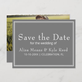 Modernes Minimalistisch Graues Foto Save the Date