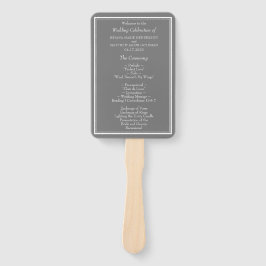 Modernes Minimalistisch-Gray-Hochzeitsprogramm Fächer