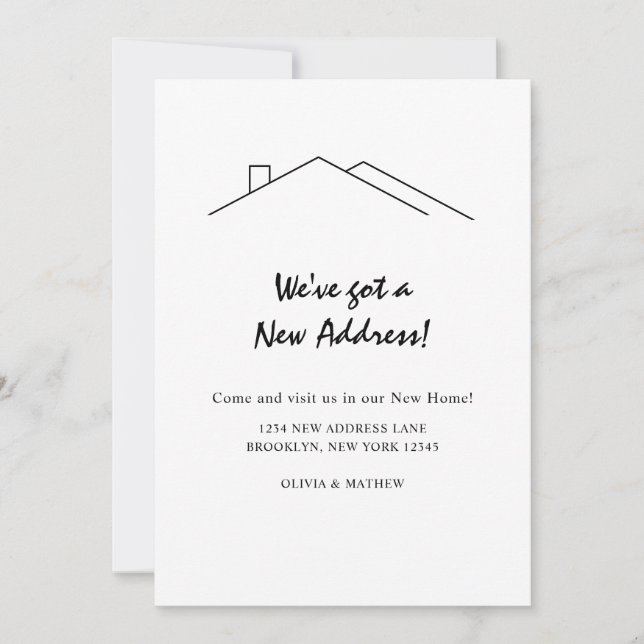 Modernes Minimalistisch haben wir eine neue Adress Ankündigung (Vorderseite)