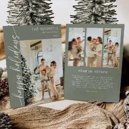 Modernes Minimalistisch Happy Holidays FotoCollage Feiertagskarte