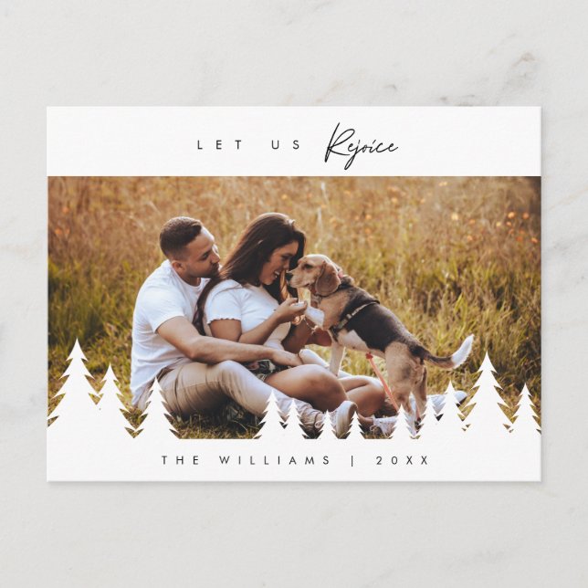 Modernes Minimalistisch, Lass uns Freude, Foto der Postkarte (Vorderseite)