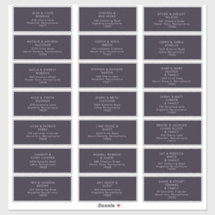 Modernes Minimalistisch Lila Guest Address Label