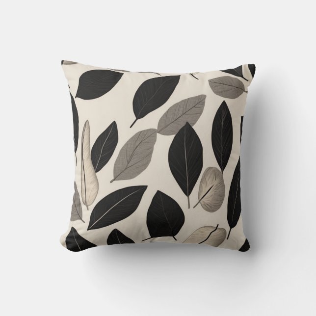 Modernes Minimalistisch Line Art Pillow - Neutrale Kissen (Vorderseite)