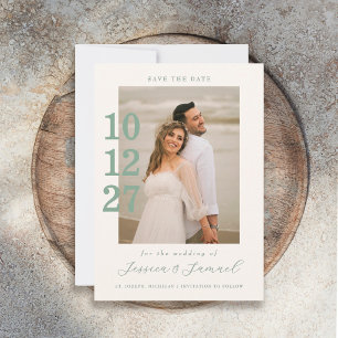 Modernes Minimalistisch-Mint-Grün-Script-Hochzeits Save The Date