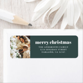 Modernes Minimalistisch mit Foto Grün frohe Weihna