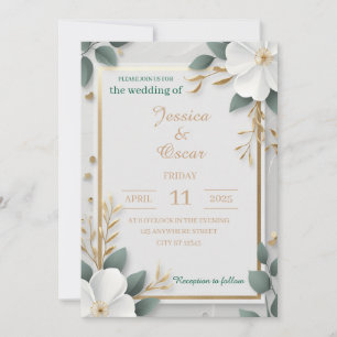Modernes Minimalistisch mit Gold Foil Details Hoch Einladung