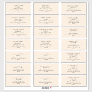 Modernes Minimalistisch Peach Guest Address Labe Aufkleber