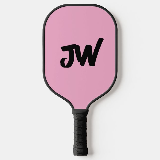 MODERNES MINIMALISTISCH PINK-MONOGRAM PICKLEBALL SCHLÄGER (Vorderseite)