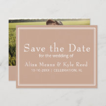 Modernes Minimalistisch rosa Foto Save the Date