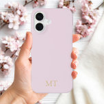 Modernes Minimalistisch rosa Goldmonogramm iPhone 16 Hülle<br><div class="desc">Minimalistisches,  modernes Monogram Phone Case. Erstellen Sie Ihren eigenen personalisierten iPhone Case mit individuellem Anfangsnamen in Rosa und Gold.</div>
