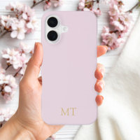 Modernes Minimalistisch rosa Goldmonogramm