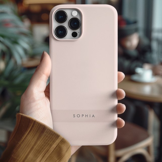 Modernes Minimalistisch rosa Personalisiert Case-Mate iPhone Hülle (Von Creator hochgeladen)