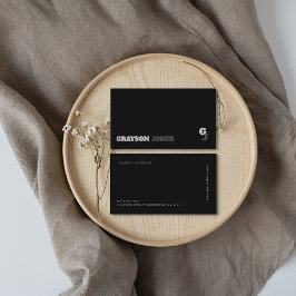 Modernes Minimalistisch Schwarz und Grau Visitenkarte