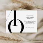 Modernes Minimalistisch Schwarz und Weiß 40. Gebur Einladung<br><div class="desc">Moderne minimalistische 40. Geburtstagseinladung mit einfachem Design mit schicker Typografie und eleganter Schrift.</div>