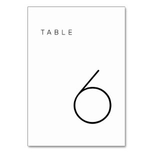 Modernes Minimalistisch Schwarz/Weiß Tischnummer