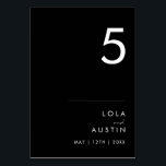 Modernes Minimalistisch | Schwarze Tischnummer<br><div class="desc">Diese moderne Minimalistin | Schwarze Tischnummer ist perfekt für Ihre klassische Hochzeit. Das schlichte, einzigartige abstrakte Design, begleitet von einem zeitgemäßen minimalen Drehbuch und einer Schwarz-Weiß-Farbpalette, verleiht diesem Produkt ein Gefühl von elegantem formalem Luxus und bleibe gleichzeitig simplizistisch, chic bhemian. Behalt es so, wie es ist, oder wähle es aus,...</div>