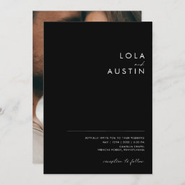 Modernes Minimalistisch | Schwarzes Lässiges Foto Einladung