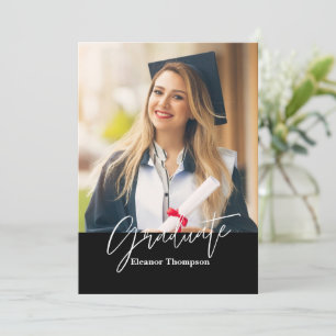 Modernes Minimalistisch: Schwarzweiß mit Foto Einladung