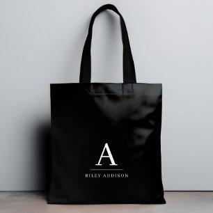 Modernes Minimalistisch Schwarzweiß-Weiß-Monogramm