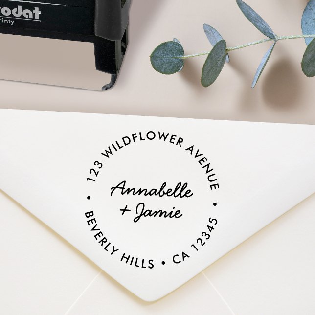 Modernes Minimalistisch | Script Wedding Rücksende Permastempel (Von Creator hochgeladen)