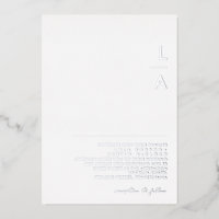Modernes Minimalistisch | Silver Monogram Wedding