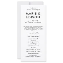 Modernes Minimalistisch Sleek Simple Wedding Progr