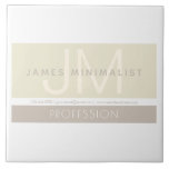 Modernes Minimalistisch | Taupe-Erdtöne Fliese<br><div class="desc">Moderne,  vollständig anpassbare Visitenkarte. Ideal für eine Vielzahl von Berufen.</div>