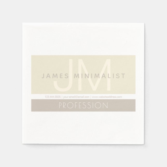 Modernes Minimalistisch | Taupe-Erdtöne Serviette (Vorderseite)