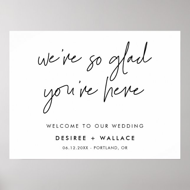 Modernes Minimalistisch Wir sind so froh, dass Sie Poster (Vorne)